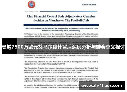 曼城7500万欧元签马尔穆什背后深层分析与转会意义探讨